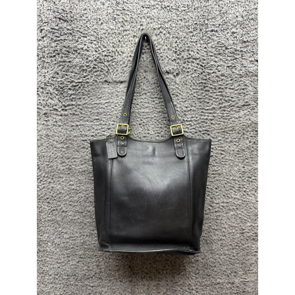 Vintage 90's Women's Coach Legacy Leather Shopper Tote Shoulder Bag Black - Picture 2 of 16